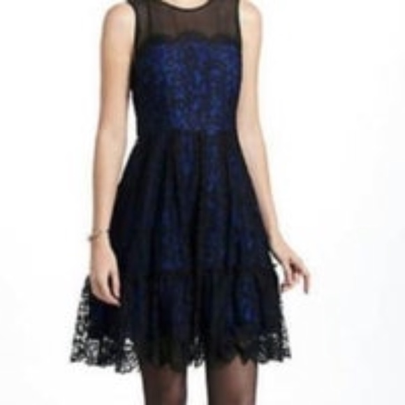 Anthropologie Dresses & Skirts - Moulinette Soeurs Black Blue Lace Dress Sz 12